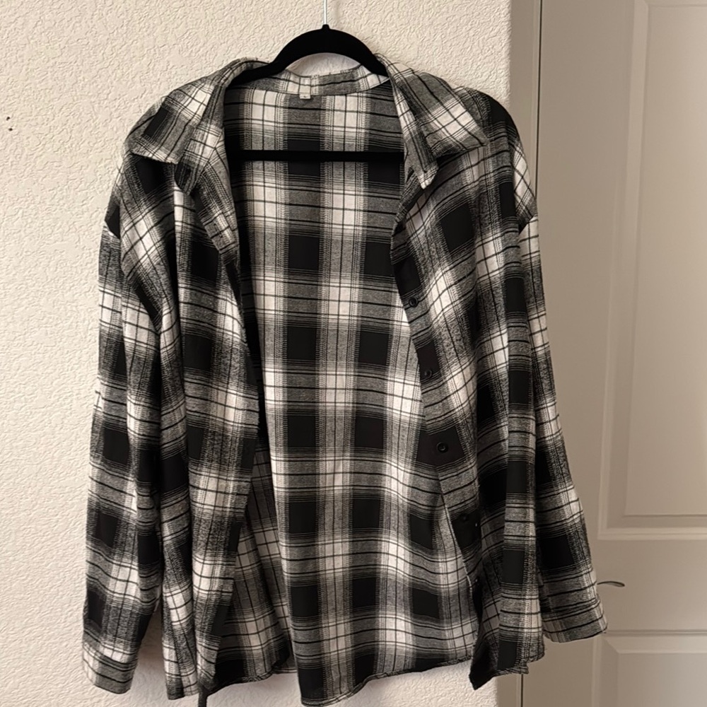 Plaid Black and White Men's Jacket
